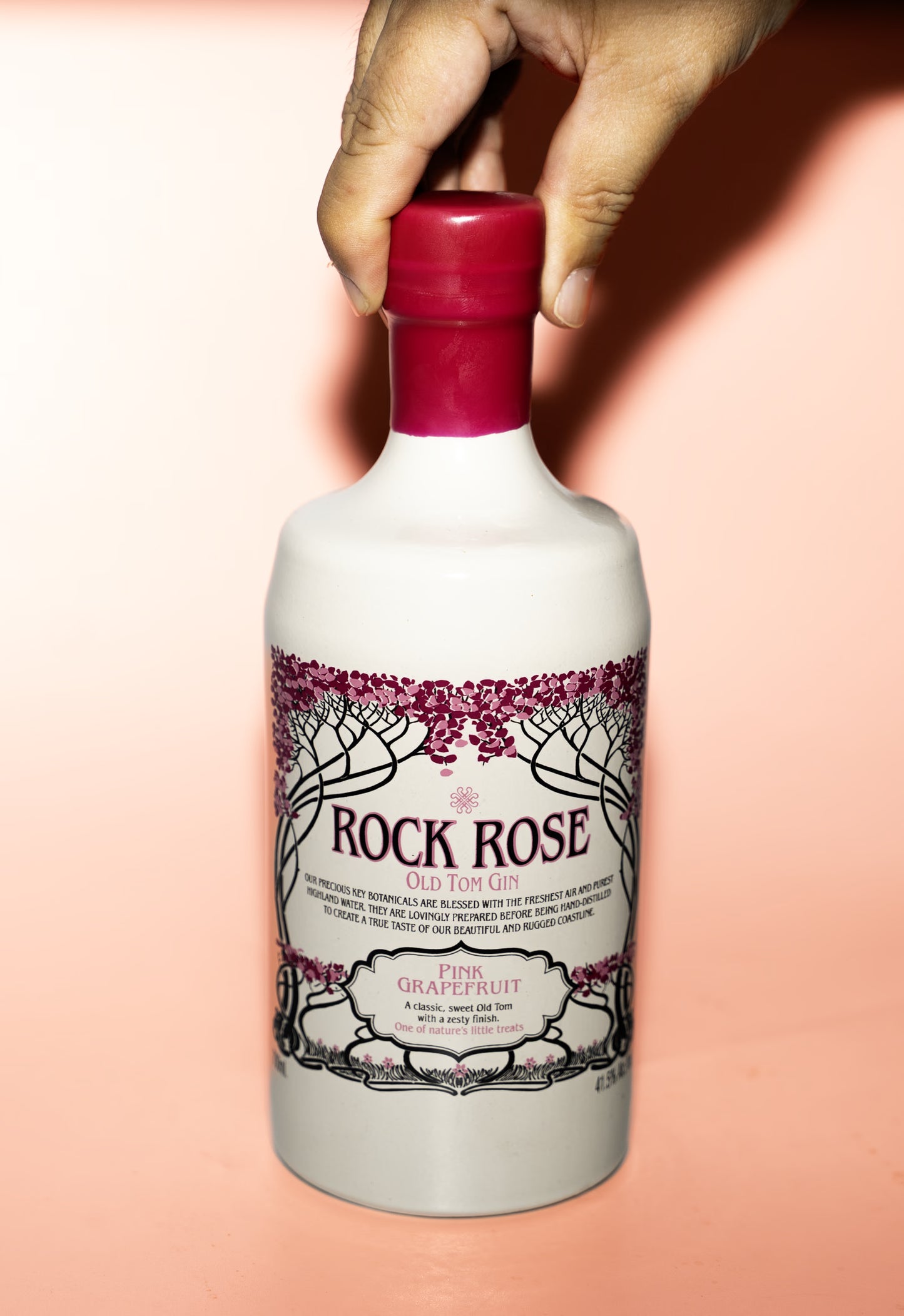 700ml Rock Rose Old Tom Pink Grapefruit Gin Bottle
