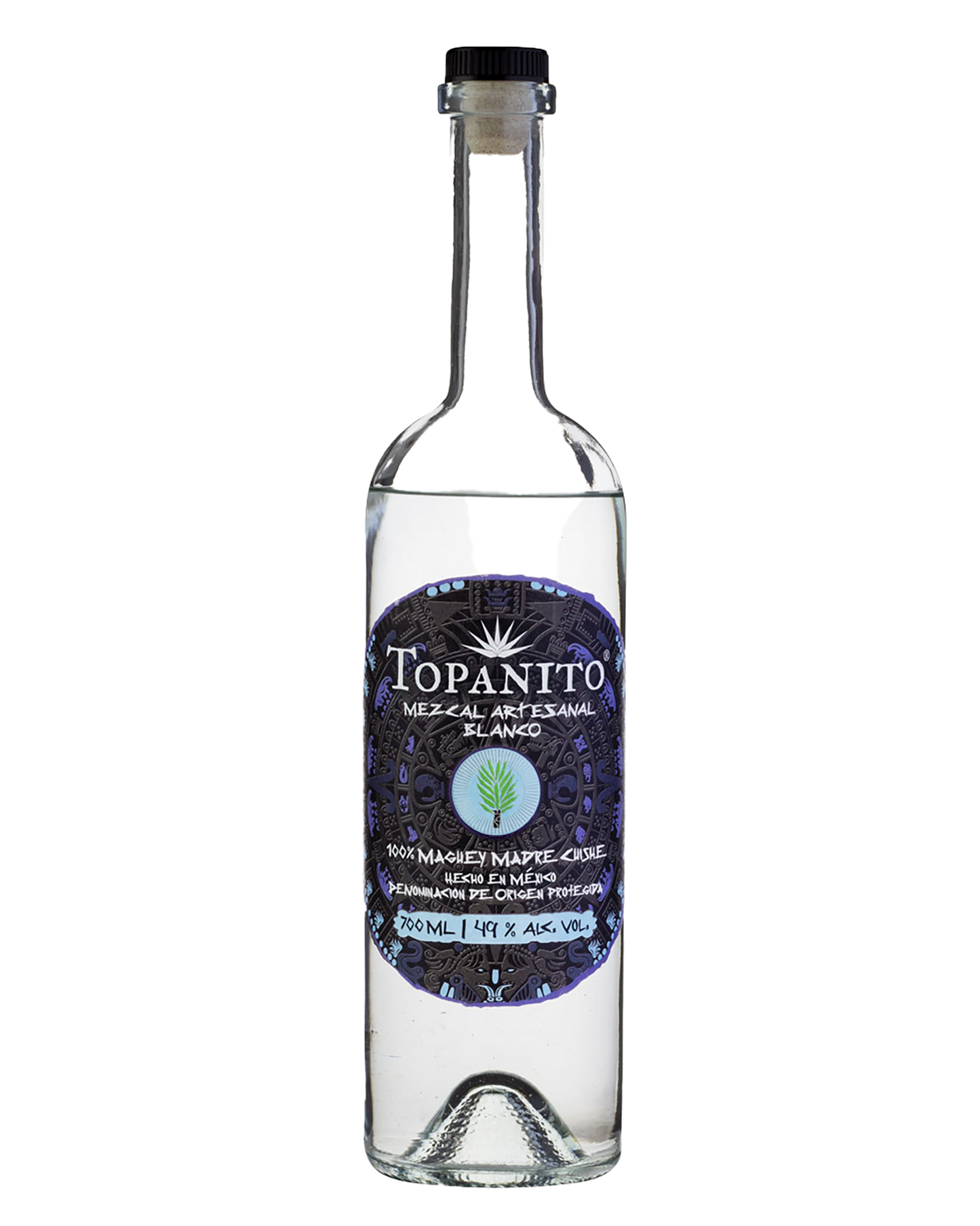 700ml Topanito Mezcal Artesanal Blanco 100% Madre Cuishe bottle